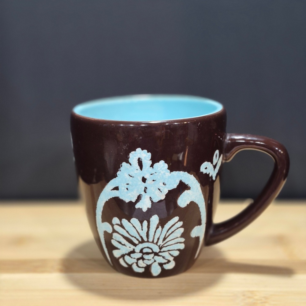 Laurie Gates Floret Azure Coffee/Tea Mug Boho Chic Y2K Hippie Floral Bohemian